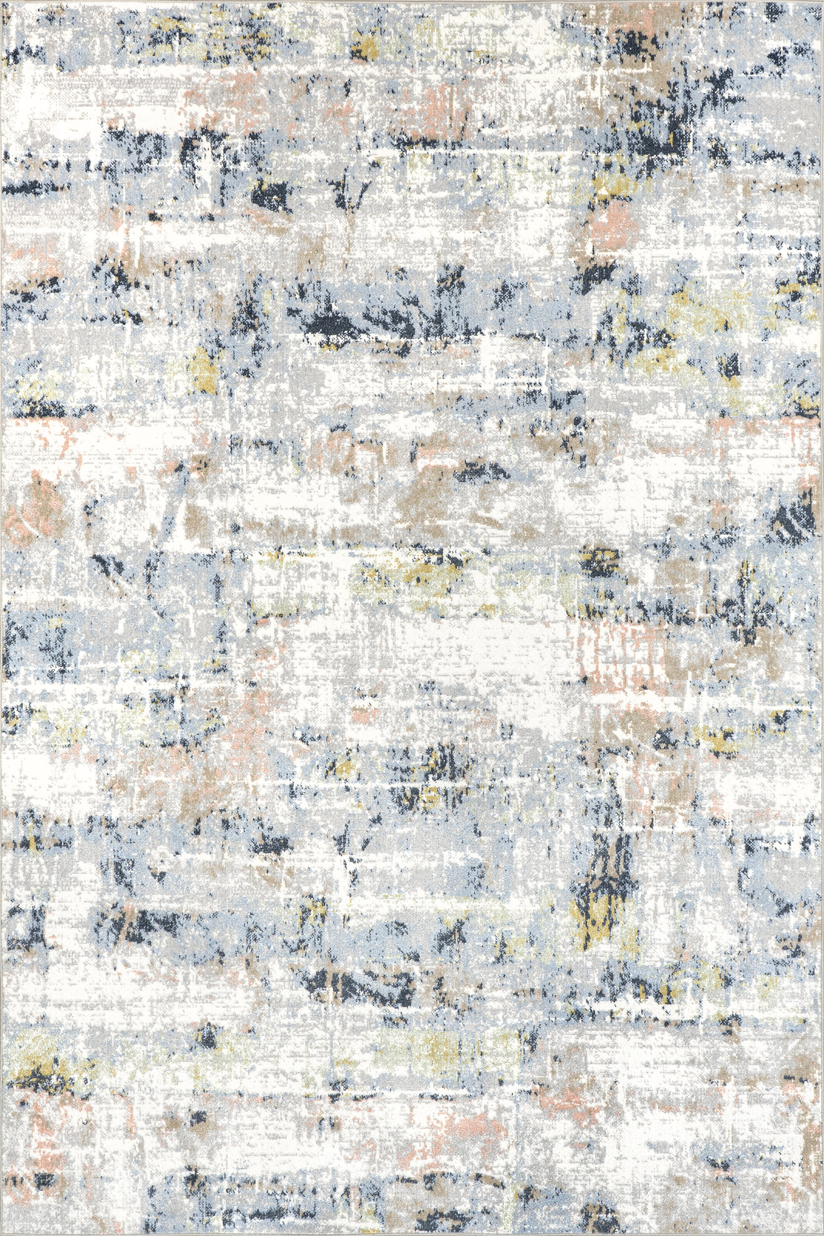 0a2f32243532fbedc443916ad1b809e6a9cc9cf1 Isolated view of Blue Multicolor Square Patty Washable Rainy Days Rug, showcasing its design