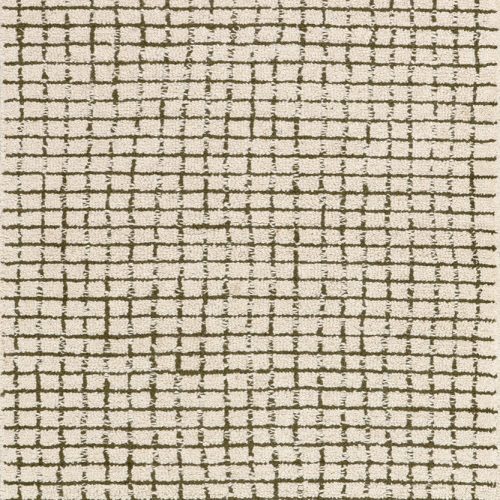 Isolated view of Green Runner Melrose Checked Rug, showcasing its design