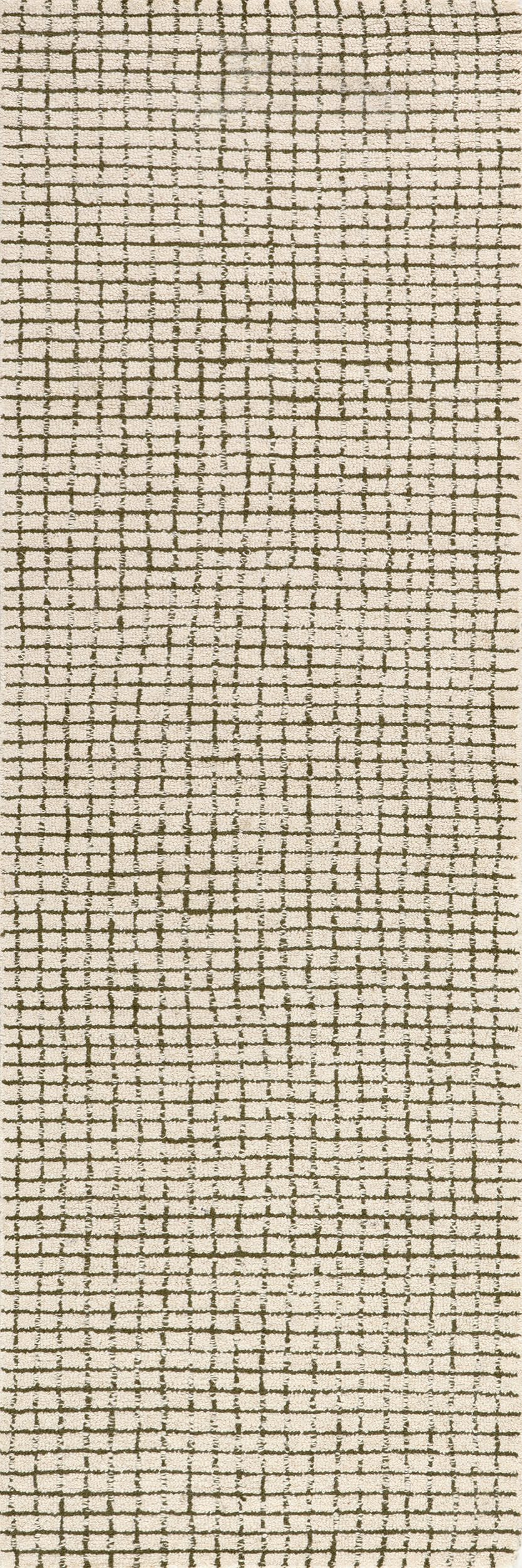0ca6afa02c6be4b6dec9bfbb296852d5c0765f1e Isolated view of Green Runner Melrose Checked Rug, showcasing its design