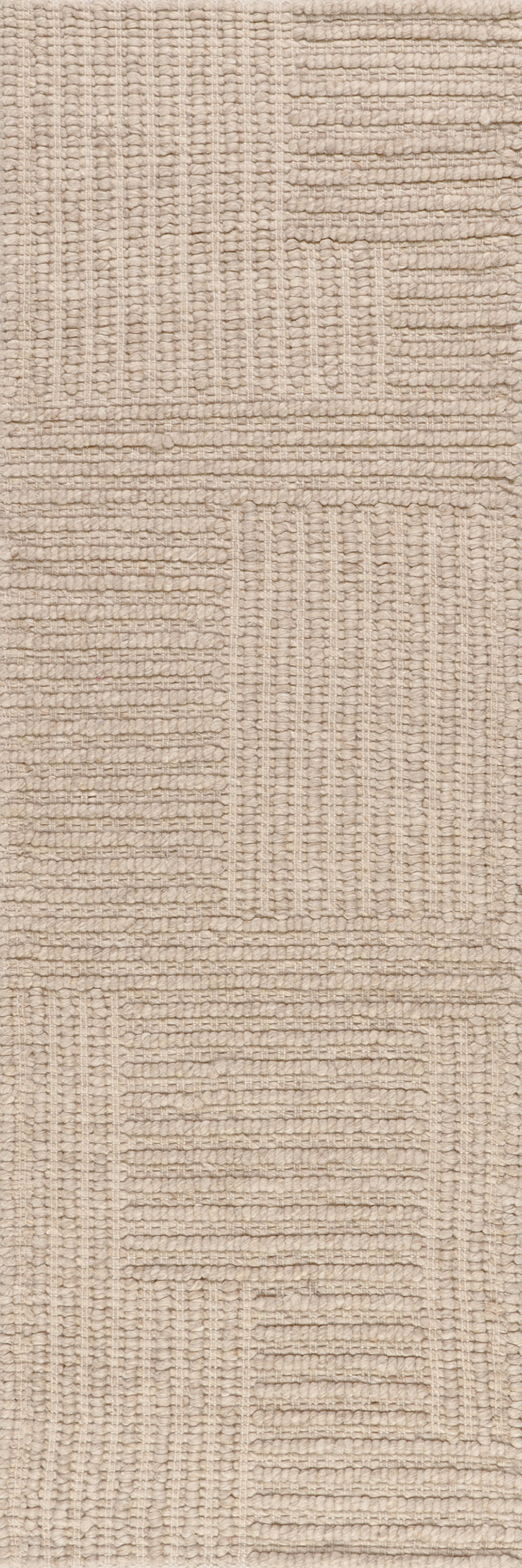 107c20306d414796561eddb6a7e2521e9fd7170a Isolated view of Beige Runner Skye Modern High-Low Rug, showcasing its design