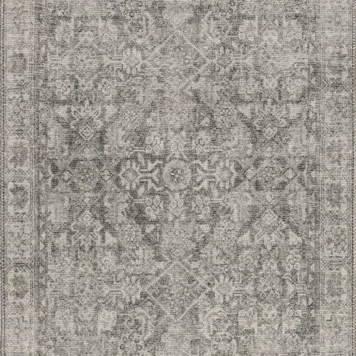 Isolated view of Grey Runner Fair Hills Antiqued Jute-Blend Rug, showcasing its design