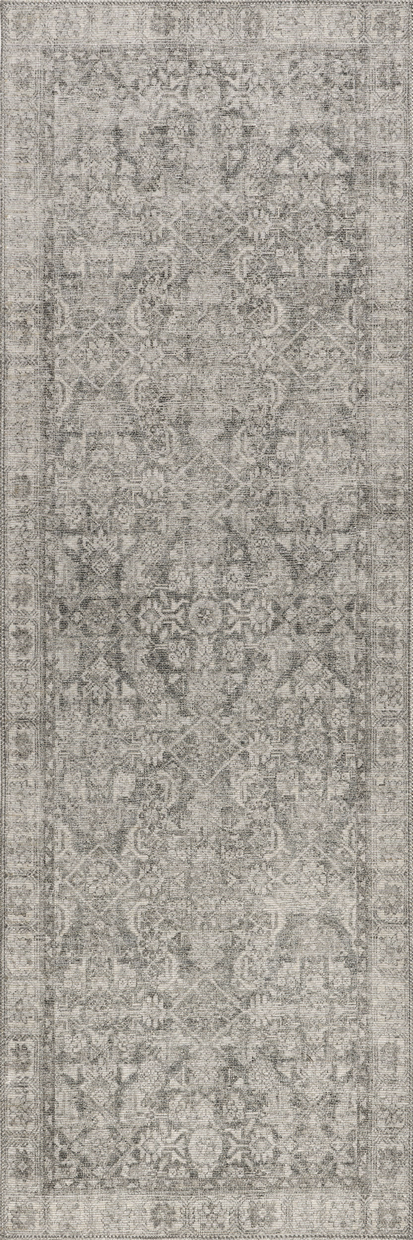 1308c7477f6017641c1c0b991b1b89b3144cc063 Isolated view of Grey Runner Fair Hills Antiqued Jute-Blend Rug, showcasing its design