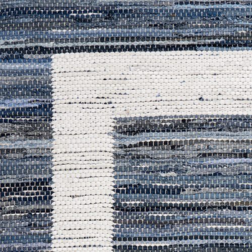 Dymera Denim Bohemian Bordered Rug Swatch | Blue