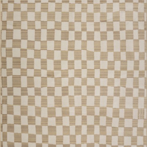 Isolated view of Beige Rectangle Rasali Checkered Box Rug, showcasing its design
