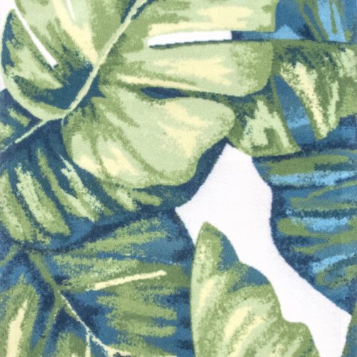 Isolated view of Green Multicolor Runner Tropical Foliage Indoor/Outdoor Rug, showcasing its design