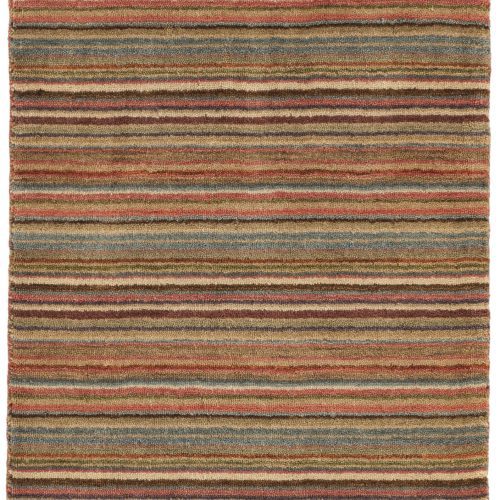 Brindle Stripe Hand Loom Knotted Wool Rug | Spice