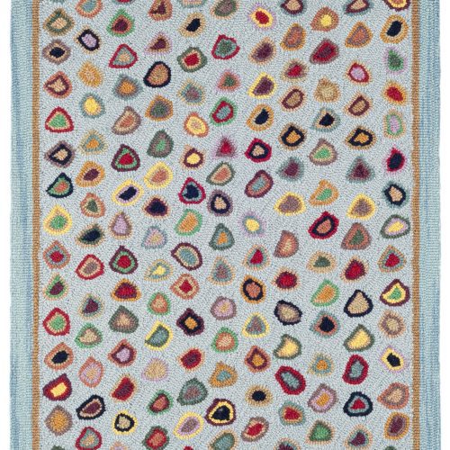 Cat's Paw Hand Micro Hooked Wool Rug | Blue
