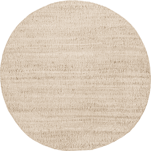 Isolated view of Natural Round Perfect Handwoven Jute-Blend Rug, showcasing its design