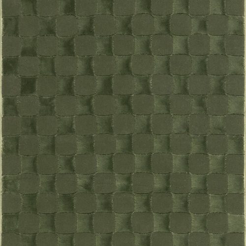 Isolated view of Green Runner Cape May Plush Textured Washable Rug, showcasing its design