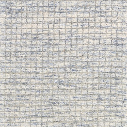 Isolated view of Light Blue & Grey Runner Melrose Checked Rug, showcasing its design