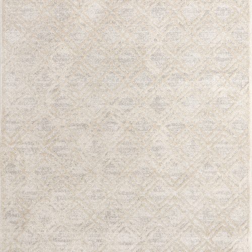Isolated view of Beige Rectangle Evalina Moroccan Trellis Rug, showcasing its design