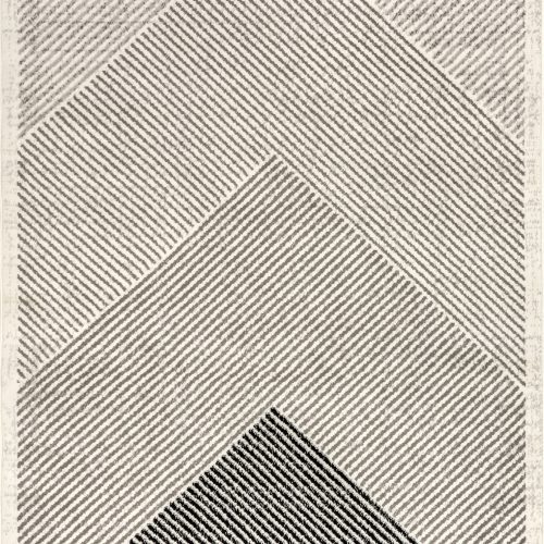 Isolated view of Grey Rectangle Mae Traverse Stripes Rug, showcasing its design