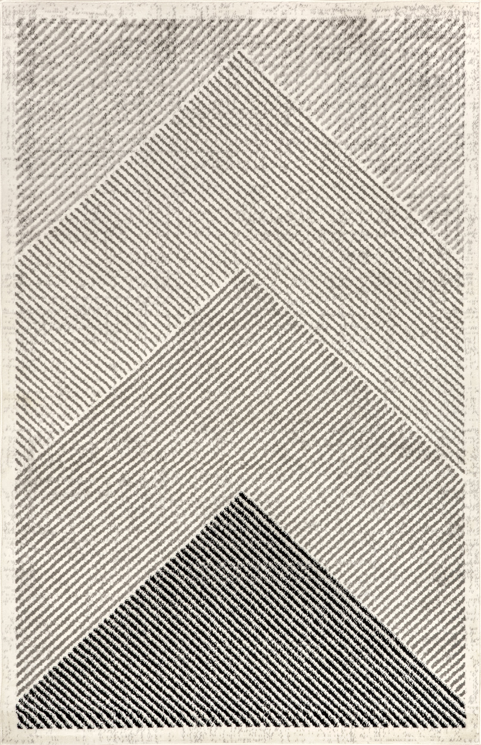 251fca17fe2b9105bd7f0479e0b9fd126062d6e1 Isolated view of Grey Rectangle Mae Traverse Stripes Rug, showcasing its design