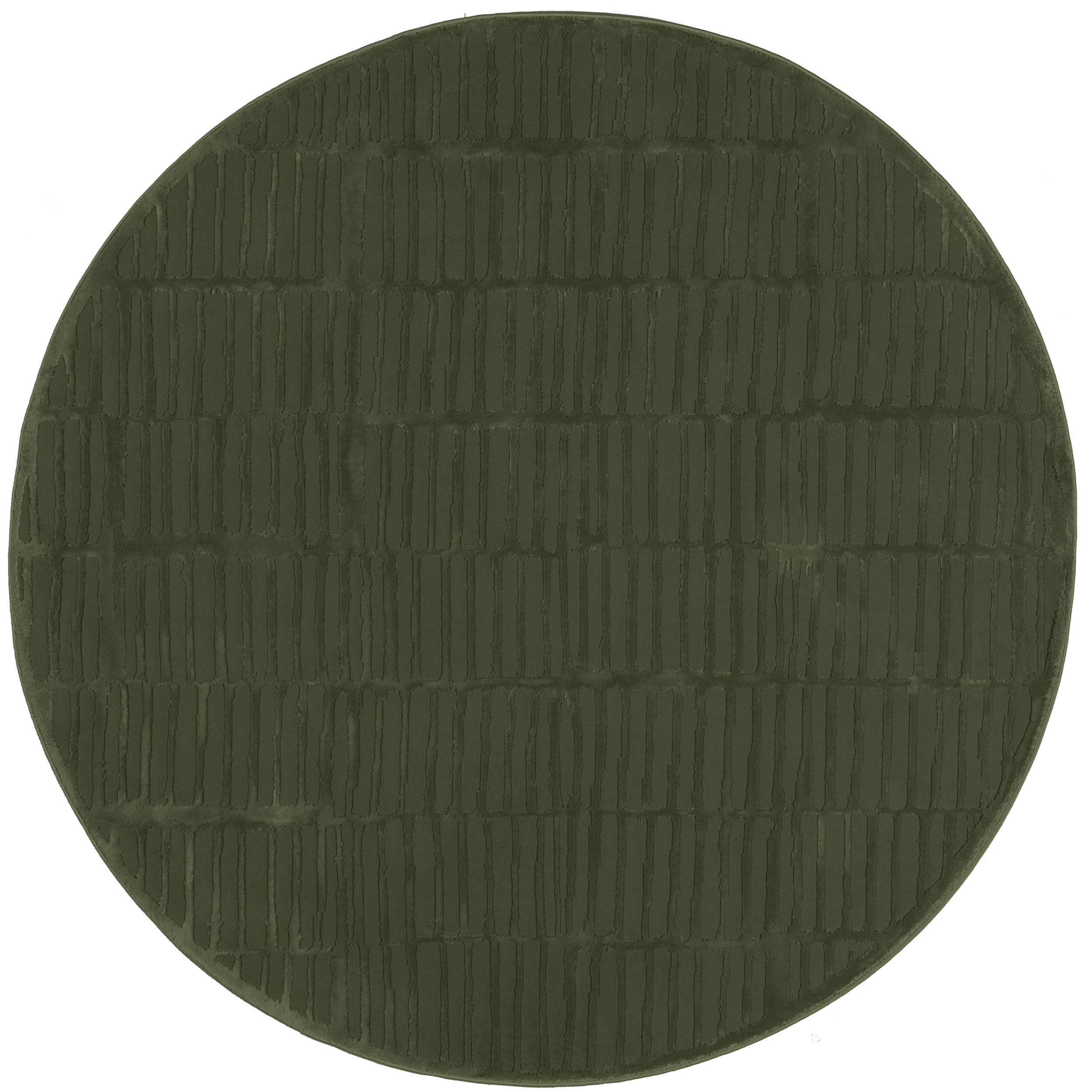 2a94da64f792fc4f61502a2249b5d0aeed203199 Isolated view of Green Round Cranbury Plush Textured Washable Rug, showcasing its design