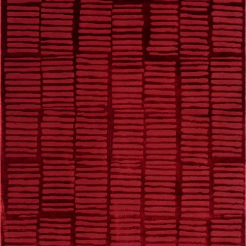 Isolated view of Red Rectangle Cranbury Plush Textured Washable Rug, showcasing its design