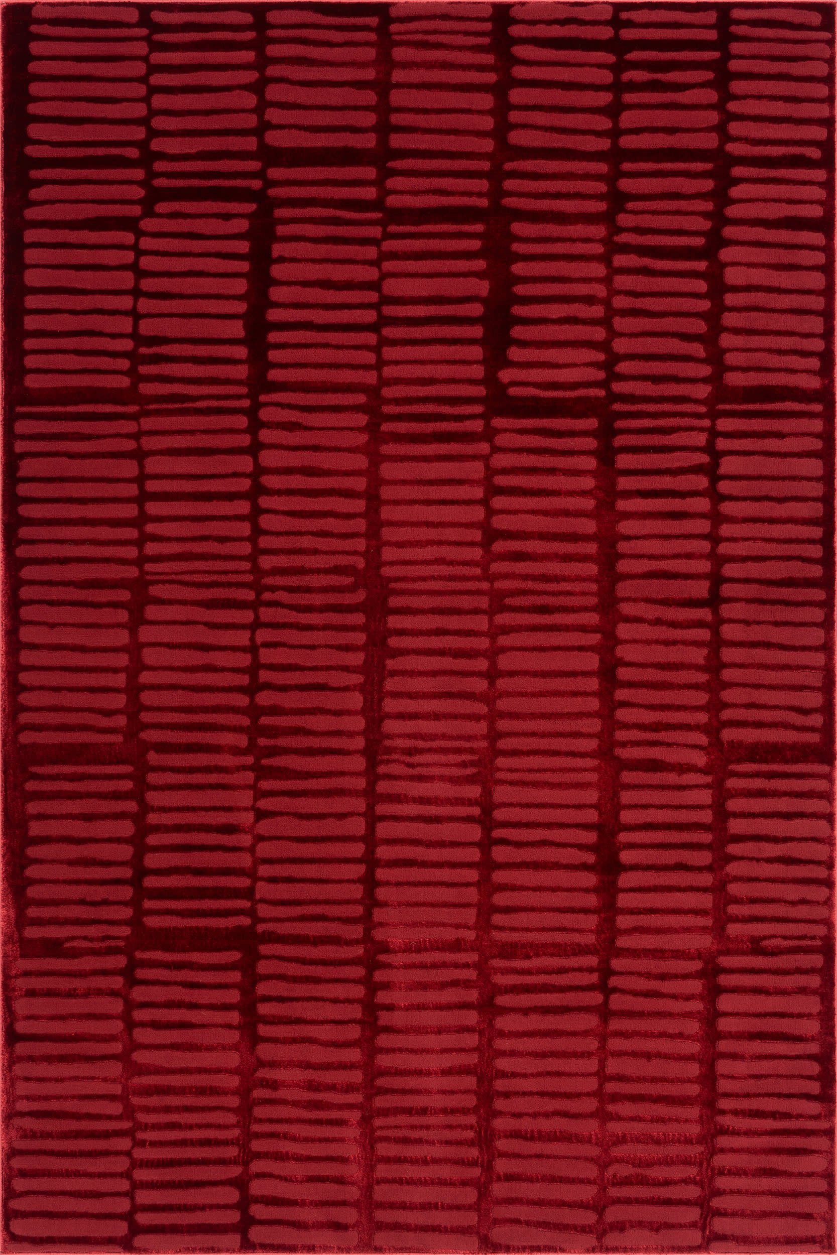 31154d55203b505e25a27c636aaf8cc2b4759b9a Isolated view of Red Rectangle Cranbury Plush Textured Washable Rug, showcasing its design