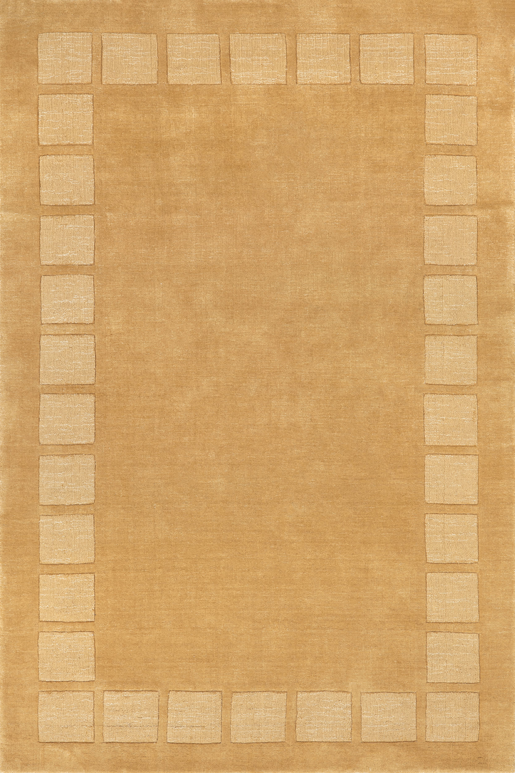 31902595a035a1b5aff2ea8cd362069565942c6d Isolated view of Golden Butter Rectangle Petra High-Low Wool-Blend Rug, showcasing its design