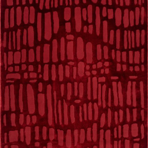 Isolated view of Red Rectangle Summit Plush Textured Washable Rug, showcasing its design