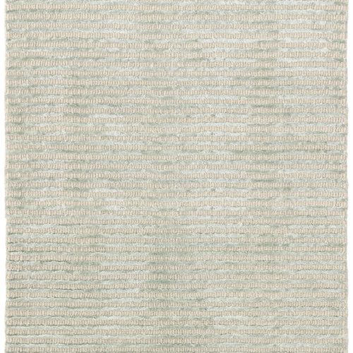 Cut Stripe Hand Knotted Viscose/Wool Rug | Ocean