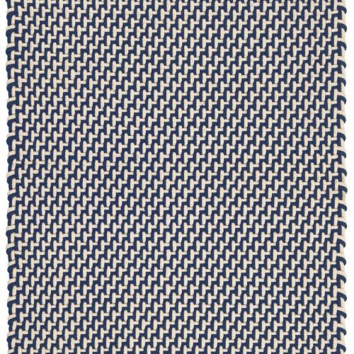 Two-Tone Rope Handwoven Indoor/Outdoor Rug | Navy/Ivory