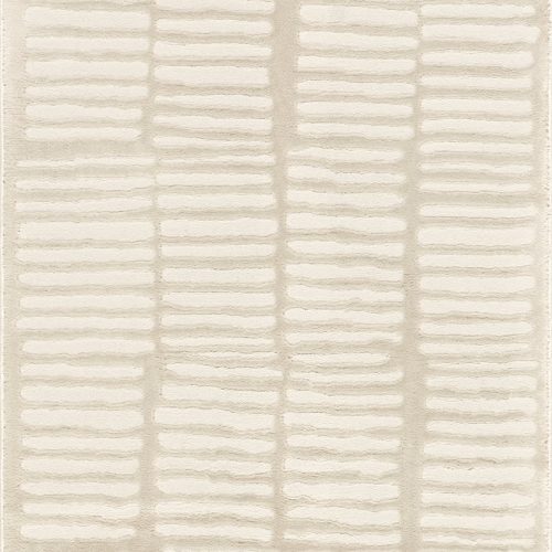 Isolated view of Cream Runner Cranbury Plush Textured Washable Rug, showcasing its design
