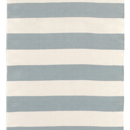 Catamaran Stripe Handwoven Indoor/Outdoor Rug | Light Blue/Ivory