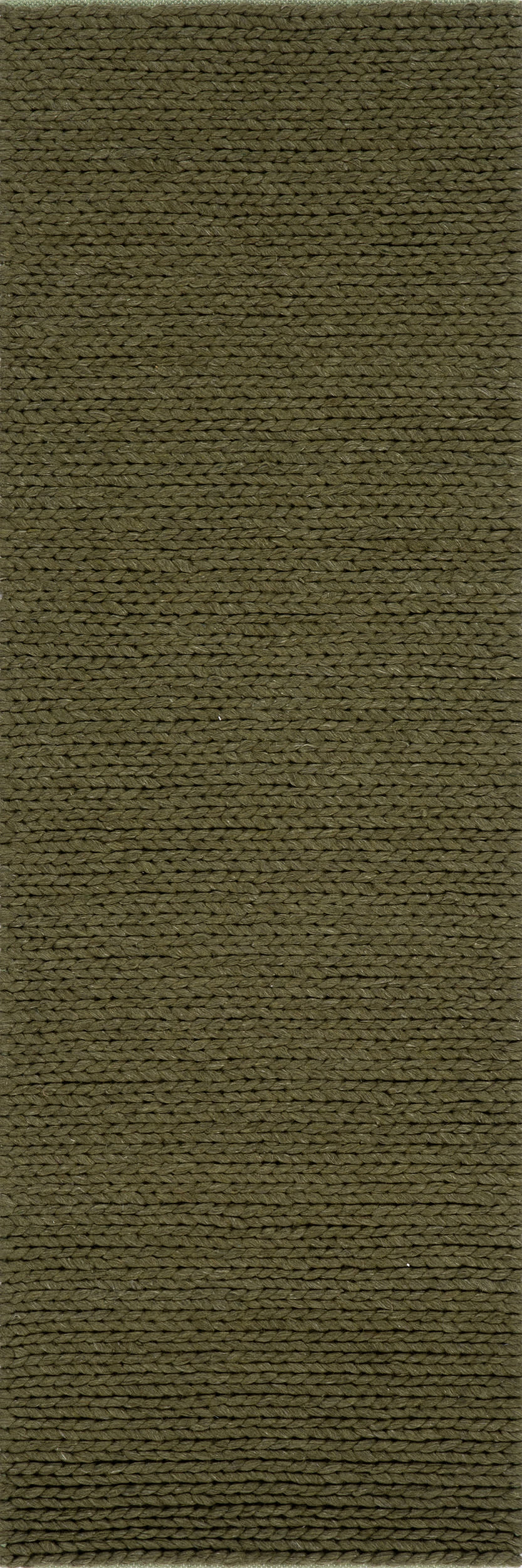 3e0b4309ce6edd3121747fdd03844623ca24d9a4 Isolated view of Green Runner Softest Knit Wool Rug, showcasing its design