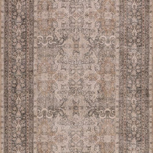Isolated view of Dark Beige Runner Avalon Antiqued Jute-Blend Rug, showcasing its design