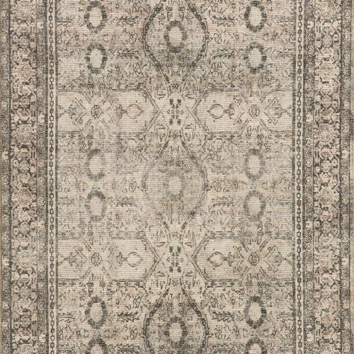 Isolated view of Grey Runner Chester Antiqued Jute-Blend Rug, showcasing its design