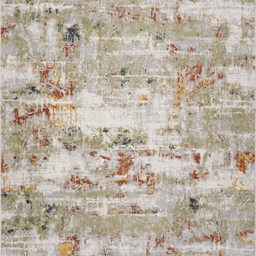 Isolated view of Green Runner Patty Washable Rainy Days Rug, showcasing its design