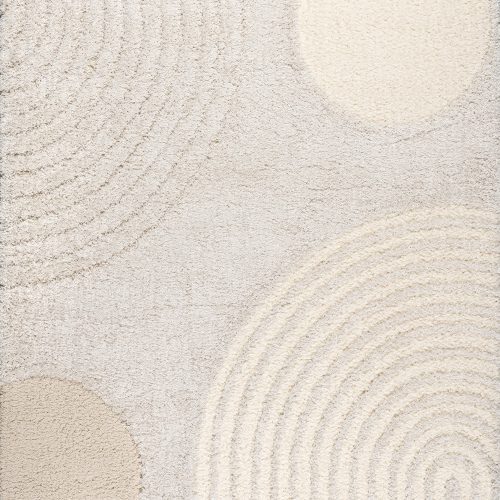 Isolated view of Beige Runner Maren Hazy Swirls Rug, showcasing its design