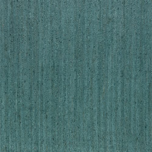 Isolated view of Hunter Green Rectangle Jute Braided Rug, showcasing its design