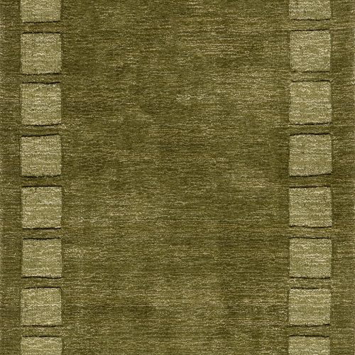 Isolated view of Verdant Green Runner Petra High-Low Wool-Blend Rug, showcasing its design