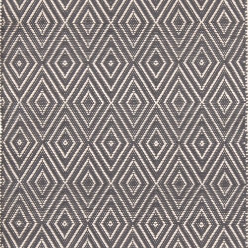 Diamond Handwoven Indoor/Outdoor Rug | Graphite/Ivory
