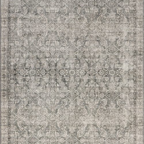 Isolated view of Grey Rectangle Fair Hills Antiqued Jute-Blend Rug, showcasing its design