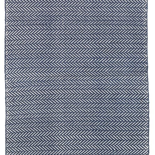 Herringbone Handwoven Indoor/Outdoor Rug | Indigo/White