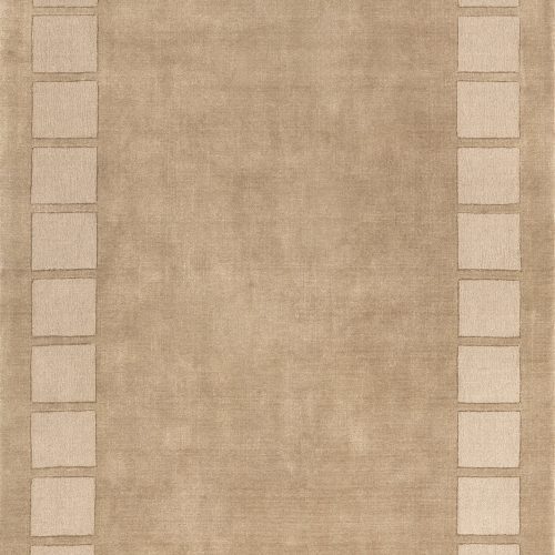 Isolated view of Fawn Rectangle Petra High-Low Wool-Blend Rug, showcasing its design