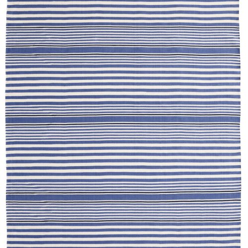Rugby Stripe Handwoven Indoor/Outdoor Rug | Denim