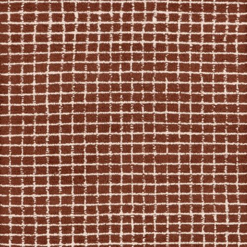 Isolated view of Chestnut Runner Melrose Checked Rug, showcasing its design