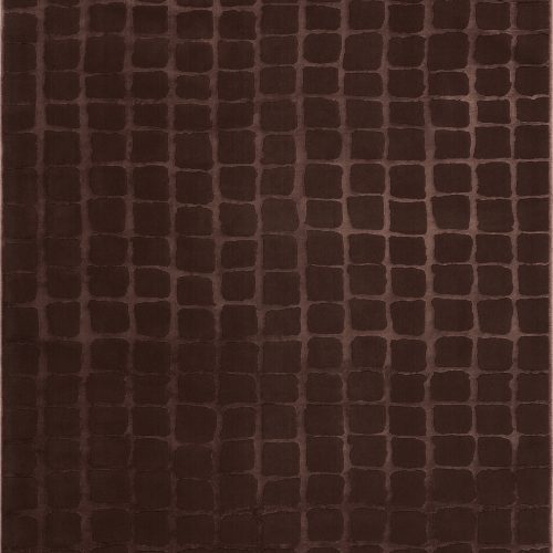 Isolated view of Brown Rectangle Spring Lake Plush Textured Washable Rug, showcasing its design