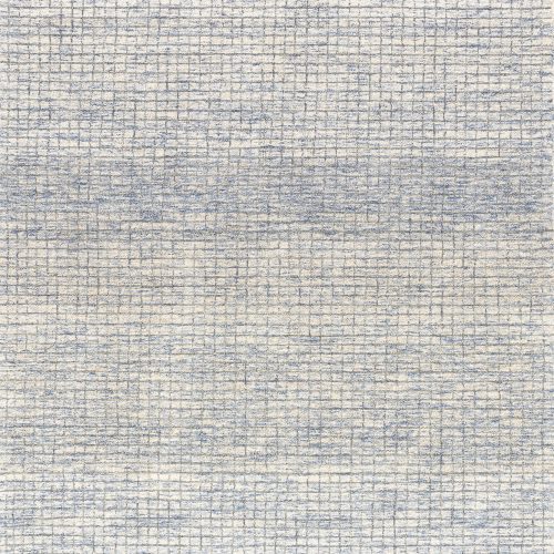 Isolated view of Light Blue & Grey Rectangle Melrose Checked Rug, showcasing its design