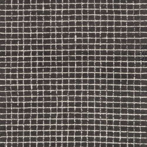 Isolated view of Charcoal Runner Melrose Checked Rug, showcasing its design