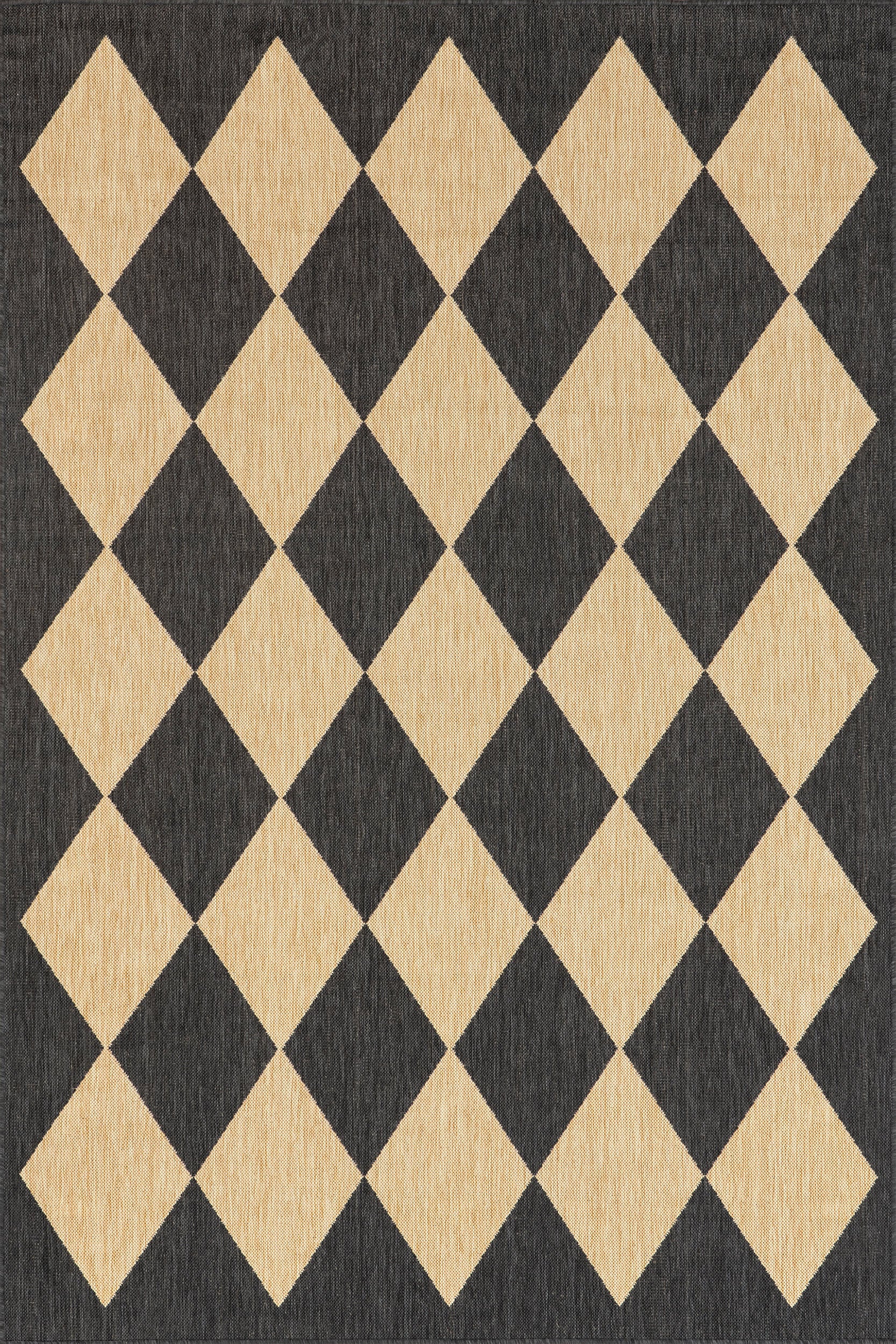6dbd482a2082e72067769775ddc66e36ae89f92b Isolated view of Dark Grey Runner Adelaide Harlequin Indoor/Outdoor Rug, showcasing its design