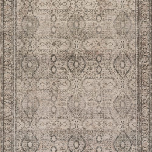 Isolated view of Grey Runner Chester Antiqued Jute-Blend Rug, showcasing its design