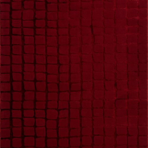 Isolated view of Red Rectangle Spring Lake Plush Textured Washable Rug, showcasing its design