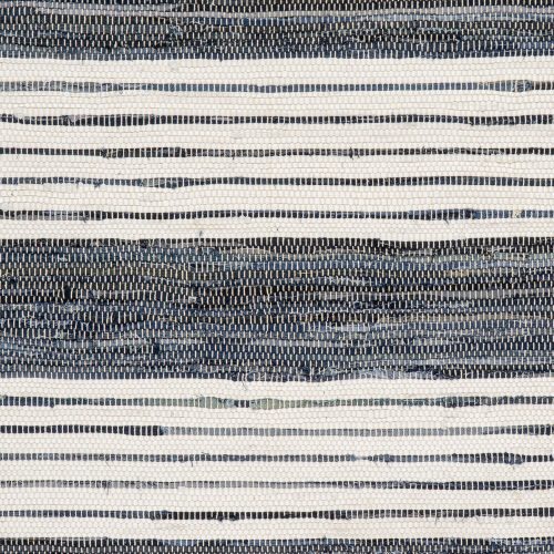 Diora Denim Bohemian Striped Rug Swatch | White