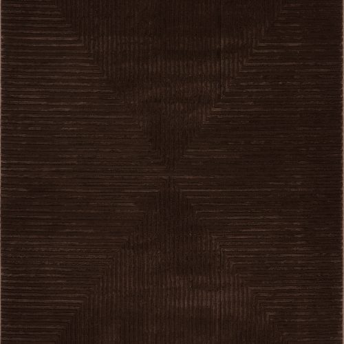 Isolated view of Brown Rectangle Serentha Diamond Plush Textured Washable Rug, showcasing its design