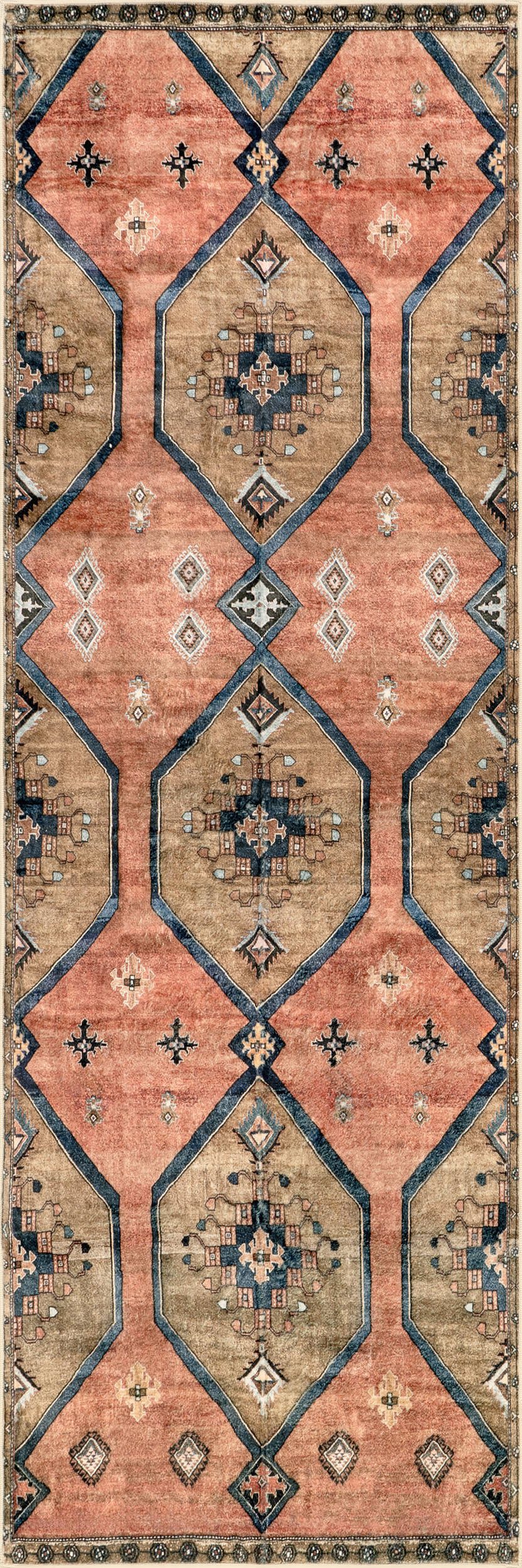 775668af8e2be2255d82e3f3a77331e911c641ef Isolated view of Rust Runner Katana Collage Washable Rug, showcasing its design