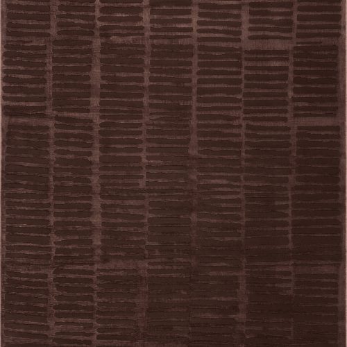 Isolated view of Brown Runner Cranbury Plush Textured Washable Rug, showcasing its design