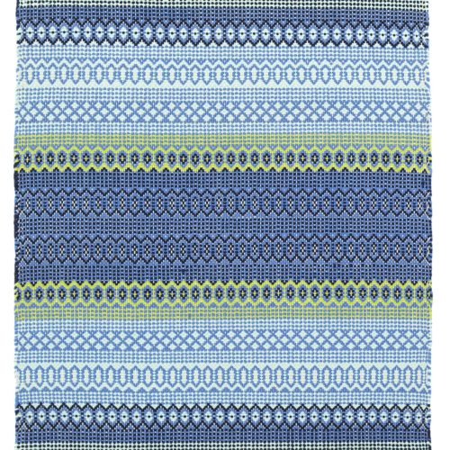 Fiesta Stripe Handwoven Indoor/Outdoor Rug | French Blue/Green